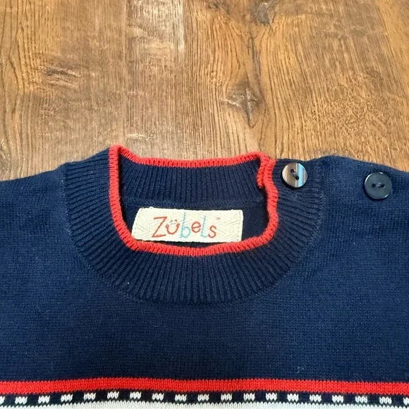 Zubels Christmas Knit  Santa Sweater | Size 24 Months / 2T - Picture 3 of 4